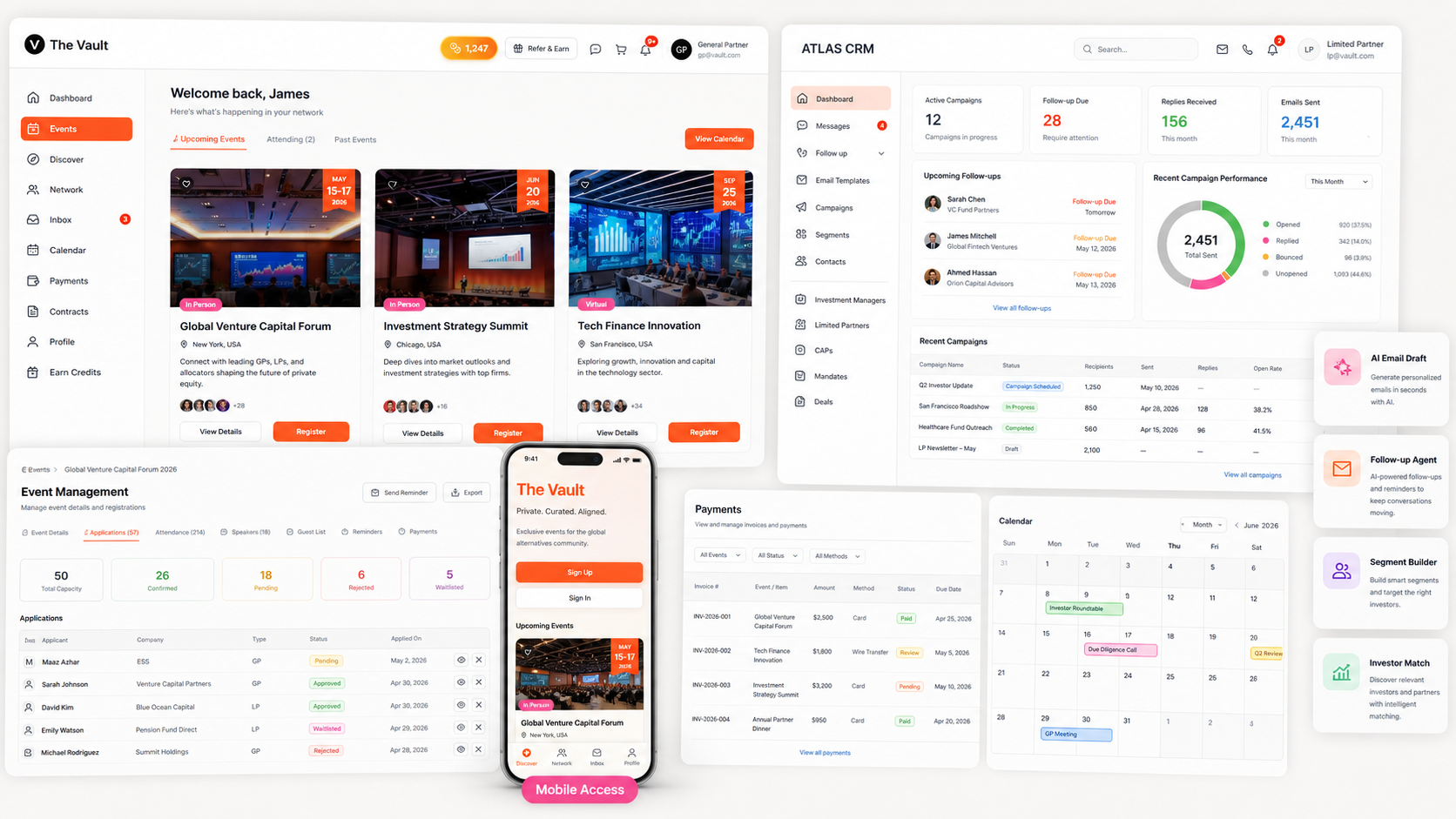 The Vault and CRM — private network platform